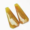 Natural Yellow Chalcedony Fancy Rose Cut Gemstone Pair Sold per 1 pair & Sizes 41mm x 18mm approx. Chalcedony is a cryptocrystalline variety of quartz. Comes in many colors such as blue, pink, aqua. Also known to lower negative energy for healing purposes. 